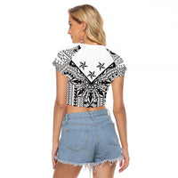 White Philippines Sun Star Raglan Cropped T Shirt Igorot Tribal Inspiration LT05 - Polynesian Pride