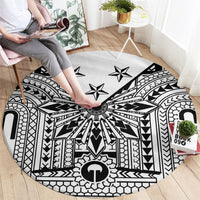 White Philippines Sun Star Round Carpet Igorot Tribal Inspiration LT05 - Polynesian Pride