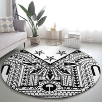 White Philippines Sun Star Round Carpet Igorot Tribal Inspiration LT05 - Polynesian Pride