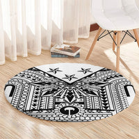 White Philippines Sun Star Round Carpet Igorot Tribal Inspiration LT05 - Polynesian Pride