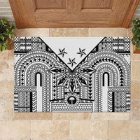 White Philippines Sun Star Rubber Doormat Igorot Tribal Inspiration LT05 White - Polynesian Pride