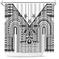 White Philippines Sun Star Shower Curtain Igorot Tribal Inspiration LT05 White - Polynesian Pride
