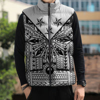 White Philippines Sun Star Sleeveless Puffer Jacket Igorot Tribal Inspiration LT05 - Polynesian Pride