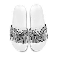 White Philippines Sun Star Slide Sandals Igorot Tribal Inspiration LT05 White - Polynesian Pride
