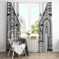White Philippines Sun Star Window Curtain Igorot Tribal Inspiration LT05 - Polynesian Pride