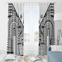 White Philippines Sun Star Window Curtain Igorot Tribal Inspiration LT05 - Polynesian Pride