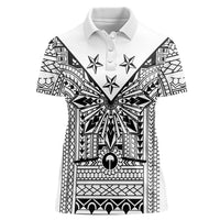 White Philippines Sun Star Women Polo Shirt Igorot Tribal Inspiration LT05 Female White - Polynesian Pride