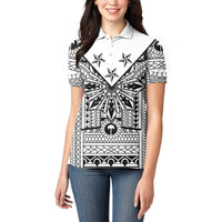 White Philippines Sun Star Women Polo Shirt Igorot Tribal Inspiration LT05 - Polynesian Pride