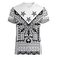 White Philippines Sun Star Women V-Neck T-Shirt Igorot Tribal Inspiration LT05 Female White - Polynesian Pride