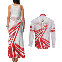 Custom Tonga Rugby 2024 Pacific Couples Matching Tank Maxi Dress and Long Sleeve Button Shirt Go Ikale Tahi LT05 - Polynesian Pride