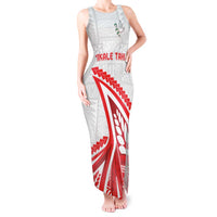 Custom Tonga Rugby 2024 Pacific Tank Maxi Dress Go Ikale Tahi LT05 Women White - Polynesian Pride