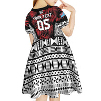 Custom Flying Fijians Rugby 2024 Pacific Kid Short Sleeve Dress Go Fiji