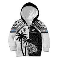 Custom New Zealand And Fiji Rugby 2024 Kid Hoodie Maori Kiwi With Fijian Palm Tree
