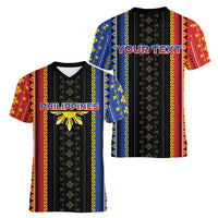 Personalised Philippines Filipinos Women V-Neck T-Shirt Igorot Tribal Inspiration Pattern Style