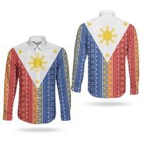 Philippines Sun Couples Matching Off Shoulder Short Dress and Long Sleeve Button Shirt Igorot Tribal Inspiration