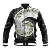 Piko Hawaii Baseball Jacket Polynesian Pattern With Maile Pikake Honohono Lei