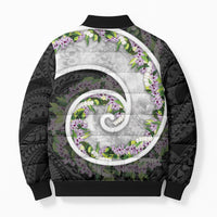 Piko Hawaii Bomber Puffer Jacket Polynesian Pattern With Maile Pikake Honohono Lei LT05 - Polynesian Pride