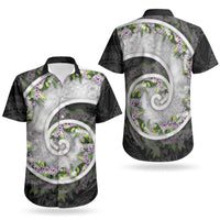 Piko Hawaii Couples Matching Short Sleeve Bodycon Dress and Hawaiian Shirt Polynesian Pattern With Maile Pikake Honohono Lei