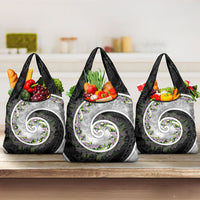 Piko Hawaii Grocery Bag Polynesian Pattern With Maile Pikake Honohono Lei