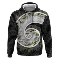 Piko Hawaii Hoodie Polynesian Pattern With Maile Pikake Honohono Lei
