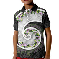 Piko Hawaii Kid Polo Shirt Polynesian Pattern With Maile Pikake Honohono Lei