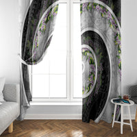 Piko Hawaii Window Curtain Polynesian Pattern With Maile Pikake Honohono Lei