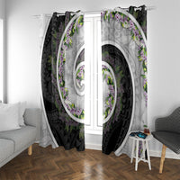 Piko Hawaii Window Curtain Polynesian Pattern With Maile Pikake Honohono Lei