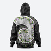 Piko Hawaii Zip Hoodie Polynesian Pattern With Maile Pikake Honohono Lei