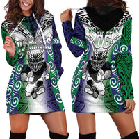 Custom New Zealand Warrior Hoodie Dress Maori Tribal Pattern LT05 - Polynesian Pride