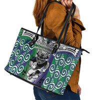 New Zealand Warrior Leather Tote Bag Maori Tribal Pattern LT05 - Polynesian Pride