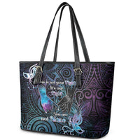 Suicide Awareness Leather Tote Bag You Are Not Alone - Polynesian Pride