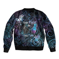Suicide Awareness Sleeve Zip Bomber Jacket You Are Not Alone - Polynesian Pride