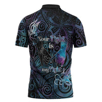 Suicide Awareness Zipper Polo Shirt You Are Not Alone LT05 - Polynesian Pride
