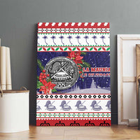 American Samoa Christmas Canvas Wall Art Poinsettia La Maunia Le Kilisimasi