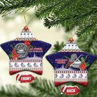 American Samoa Christmas Ceramic Ornament Poinsettia La Maunia Le Kilisimasi