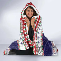 American Samoa Christmas Hooded Blanket Poinsettia La Maunia Le Kilisimasi