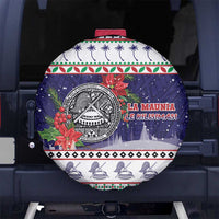 American Samoa Christmas Spare Tire Cover Poinsettia La Maunia Le Kilisimasi