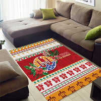French Polynesia Christmas Area Rug Coat Of Arms Merry Xmas LT05 - Polynesian Pride