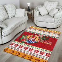 French Polynesia Christmas Area Rug Coat Of Arms Merry Xmas LT05 - Polynesian Pride