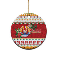French Polynesia Christmas Ceramic Ornament Coat Of Arms Merry Xmas LT05 - Polynesian Pride