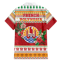 French Polynesia Christmas Hawaiian Shirt Coat Of Arms Merry Xmas