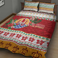 French Polynesia Christmas Quilt Bed Set Coat Of Arms Merry Xmas LT05 - Polynesian Pride