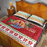 French Polynesia Christmas Quilt Bed Set Coat Of Arms Merry Xmas LT05 - Polynesian Pride