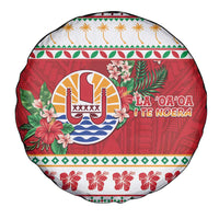 French Polynesia Christmas Spare Tire Cover Coat Of Arms Merry Xmas LT05 - Polynesian Pride