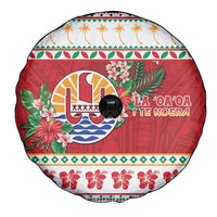 French Polynesia Christmas Spare Tire Cover Coat Of Arms Merry Xmas LT05 - Polynesian Pride
