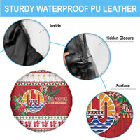 French Polynesia Christmas Spare Tire Cover Coat Of Arms Merry Xmas LT05 - Polynesian Pride