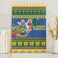 Solomon Islands Christmas Canvas Wall Art Coat Of Arms Merry Xmas LT05 Without Frame Green - Polynesian Pride