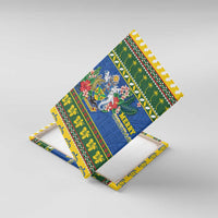 Solomon Islands Christmas Canvas Wall Art Coat Of Arms Merry Xmas LT05 With Frame Green - Polynesian Pride