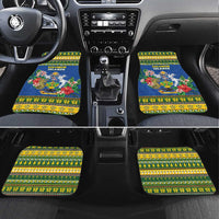 Solomon Islands Christmas Car Mats Coat Of Arms Merry Xmas LT05 Set 4pcs Green - Polynesian Pride