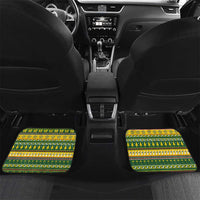 Solomon Islands Christmas Car Mats Coat Of Arms Merry Xmas LT05 Set 2pcs - Back Green - Polynesian Pride